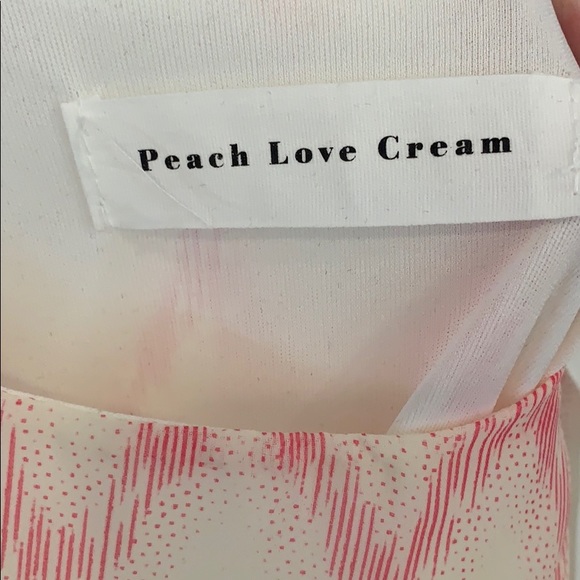 Peach Love Cream Summer Dress, Medium, Like New - Picture 2 of 2